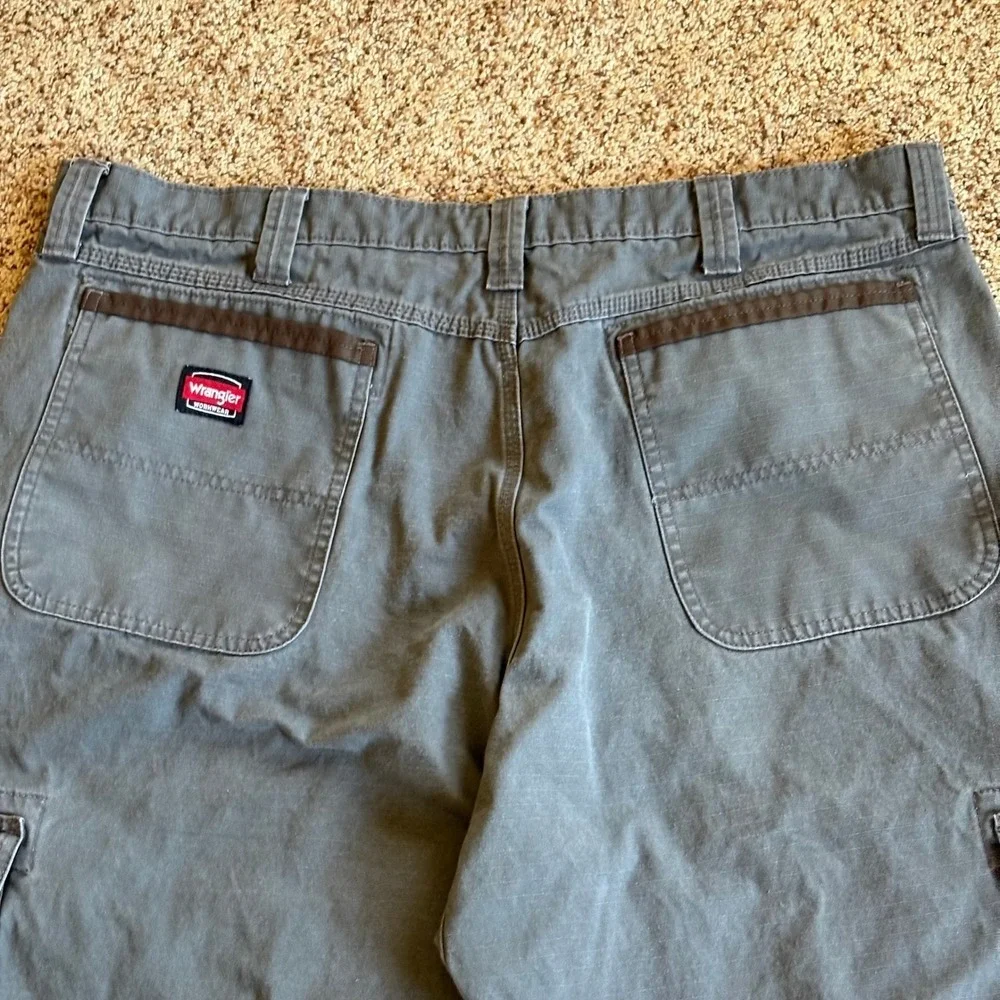 Wrangler Men Cargo Pants Workwear Ripstop Tactical 42x30 Gray Reinforced Pockets